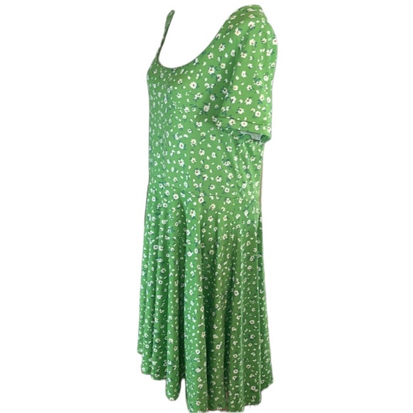 Melissa Masse Green Floral Print Swing Dress Size Large NWT - Picture 5 of 12